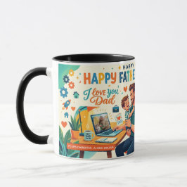 CANECA PAI TRABALHADOR MODERNO DESIGN PERSONALIZADO COM F