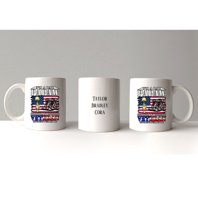 Caneca Pai Veterano Nada Me Assusta Personalizável (Veteran Dad Papaw Nothing Scares Me Customizable Mug
)