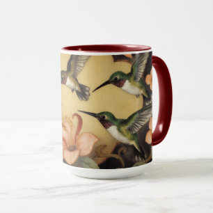 Caneca painel de beija-flor Art Nouveau