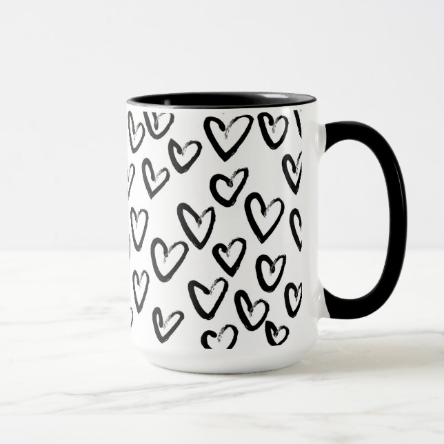 Caneca Paint Stroke Heart Pattern (Direita)