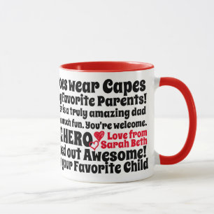 Caneca Pais Aniversário Engraçado cita Desejos da Filha