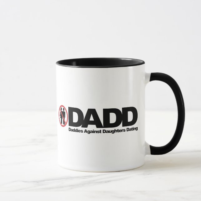 Caneca Pais de DADD contra datar das filhas (Direita)
