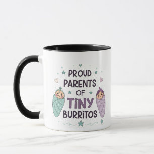 Caneca Pais Orgulhosos de Burritos Minúsculos Arte