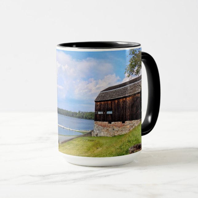 Caneca Paisagem Cêntica e Água. Wethersfield Cove, CT (Frente Esquerda)