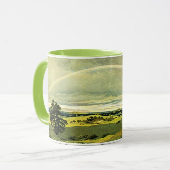 Caneca Paisagem com Arco-íris, arte refinada, (Frente Esquerda)