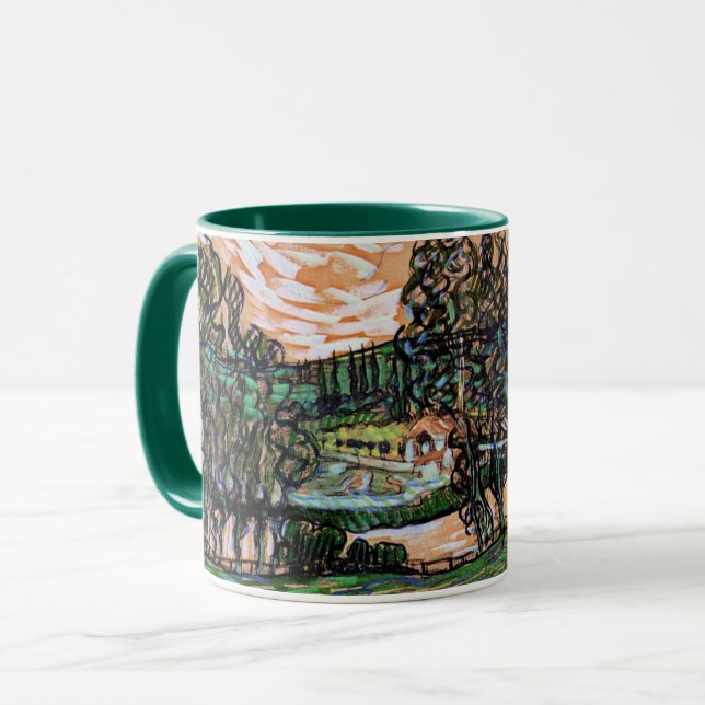 Caneca Paisagem com Ponte sobre o Oise (Frente Esquerda)