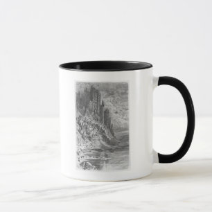 Caneca Paisagem da fantasia com cidade e castelo