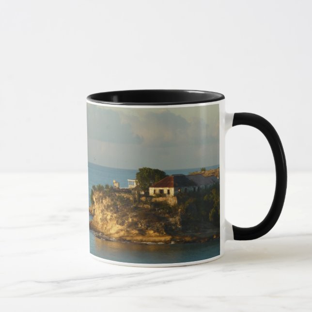 Caneca Paisagem de Bela Ilha da Costa Antiguana (Direita)