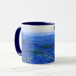 Caneca Paisagem de Bluebonnet com Cactos e Mountain Laure