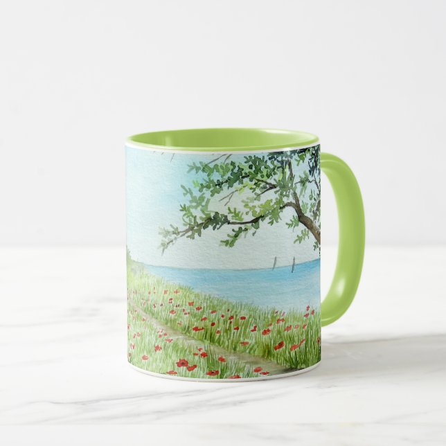 Caneca Paisagem de Campo Poppy Paisagem Mola (Frente Esquerda)