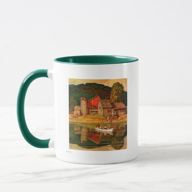 Caneca Paisagem de fazenda por Mead Schaeffer (Esquerda)