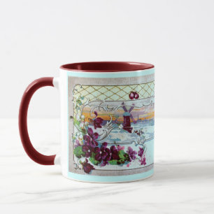 Caneca Paisagem de inverno ROMANTICA,Pansias,Suportes Flo