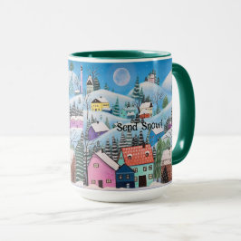 Caneca Paisagem de inverno Whimesical Enviar neve