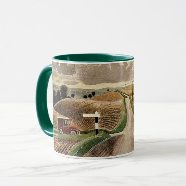Caneca Paisagem de Wiltshire, pintura de arte (Frente Esquerda)