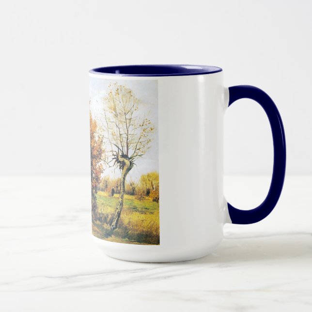 Caneca Paisagem do outono com quatro árvores (Direita)