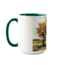 Paisagem do outono com quatro árvores