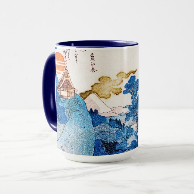 Caneca Paisagem do Sol Japonês, Kuniyoshi, Ukiyo-e (Frente Esquerda)