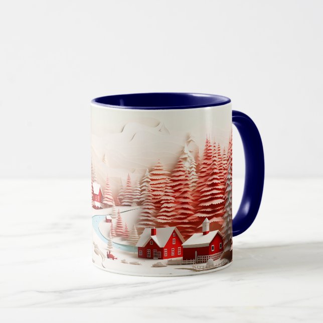 Caneca Paisagem Escandinava 3D (Frente Esquerda)