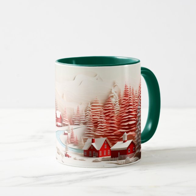 Caneca Paisagem Escandinava 3D (Frente Esquerda)