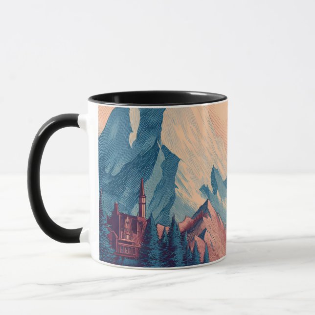 Caneca Paisagem estilizada surreal (Esquerda)