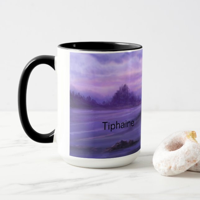 Caneca Paisagem Fantasia Roxo (Com Donut)