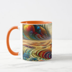Caneca Paisagem Surreal Fantasy Cute Checked