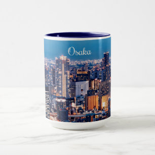 Caneca Paisagem urbana da cidade de Osaka Japão