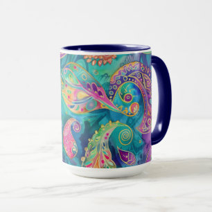 Caneca Paisley Whimsical Bonito e Vibrante