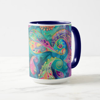 Caneca Paisley Whimsical Bonito e Vibrante