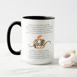 Caneca Palavras de definição de outono de Alô Bonito Pala