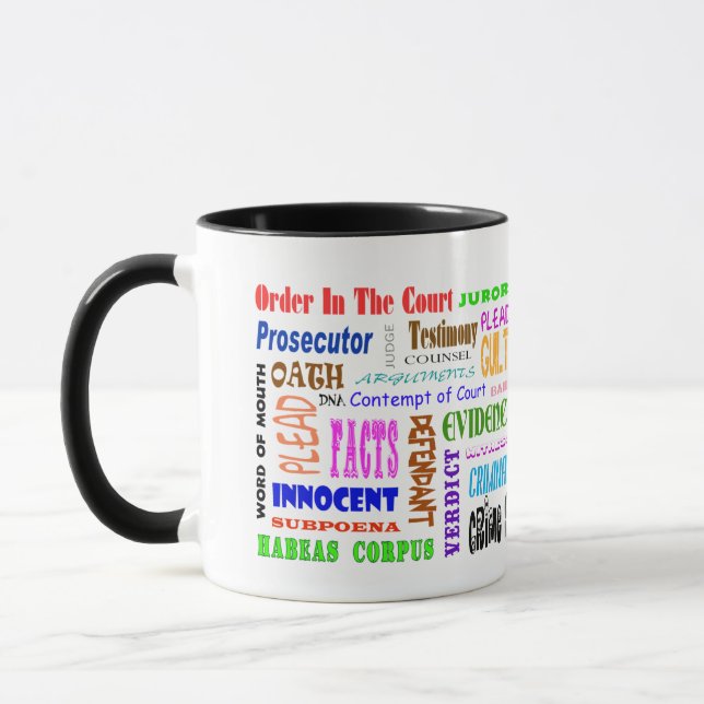 Caneca Palavras jurídicas latinas e termos de direito Mug (Esquerda)