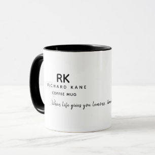 Caneca Palavras personalizadas "Limões para café" monogra