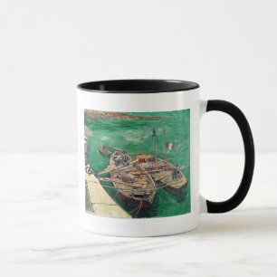 Caneca Palco de aterragem com barcos, 1888 de Vincent van