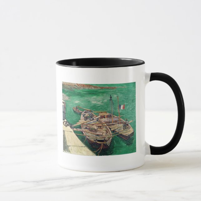 Caneca Palco de aterragem com barcos, 1888 de Vincent van (Direita)