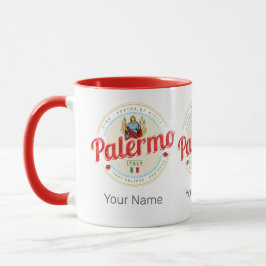 Caneca Palermo Capital Da Sicília Itália Vintage Souvenir