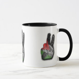 CANECA PALESTINA DO SINAL DE PAZ DA BANDEIRA DE