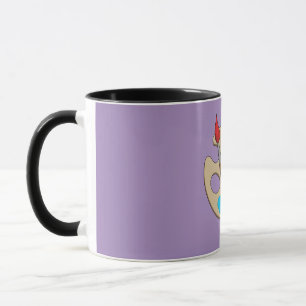 Caneca Paleta de Artista com Pincel de Pintura