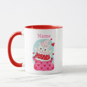 Caneca Palhaço de Gato Branco do Namorados Vintage