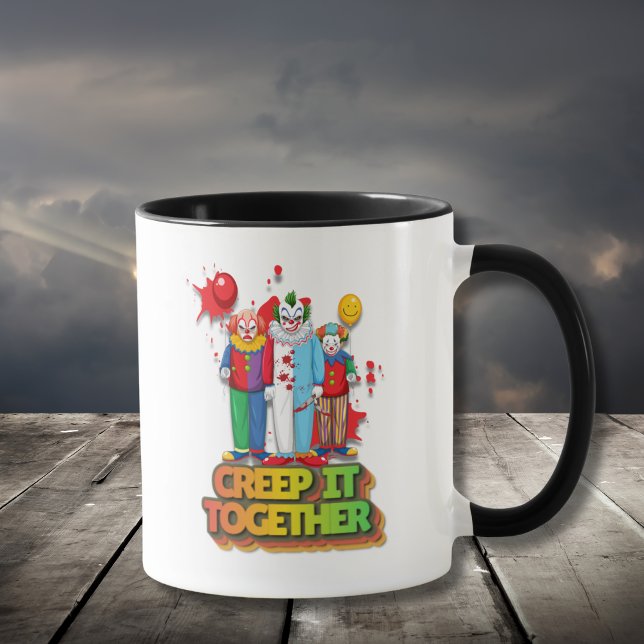 Caneca Palhaço de Halloween Creep It Together (Criador carregado)