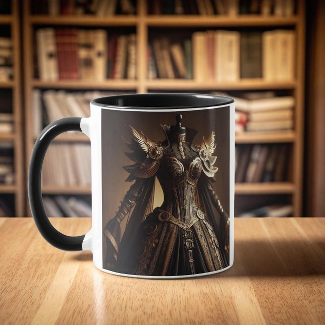 Caneca Palhaço de Impressão Dourada e Negro Vitoriano Ste (Criador carregado)