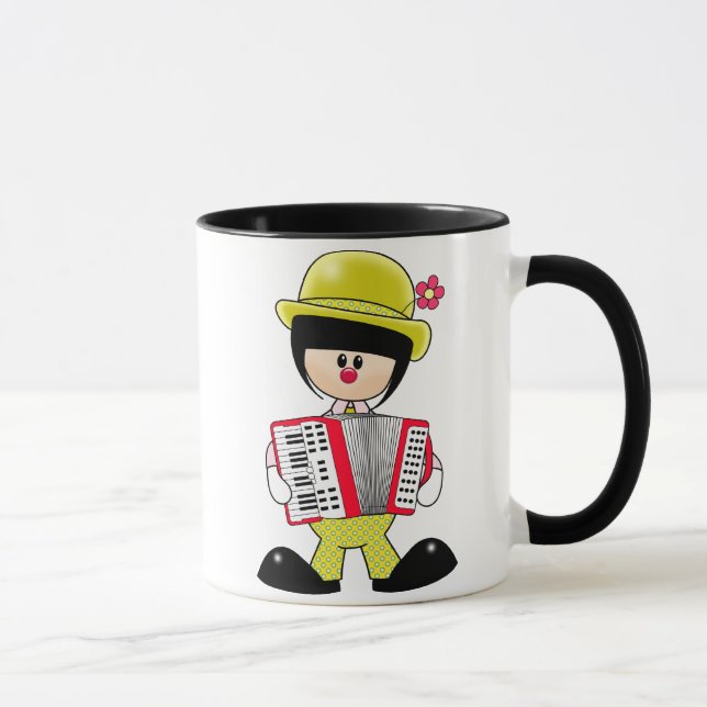 Caneca Palhaço feminino bonito com Accordian (Direita)