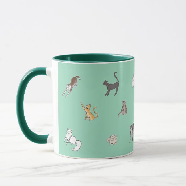 Caneca palheta de gatos em lacre (Esquerda)
