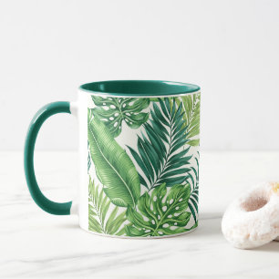 Caneca Palma Tropical Verde Folha Monstera