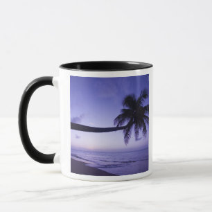 Caneca Palmeira solitária ao pôr do sol, praia de Coconut