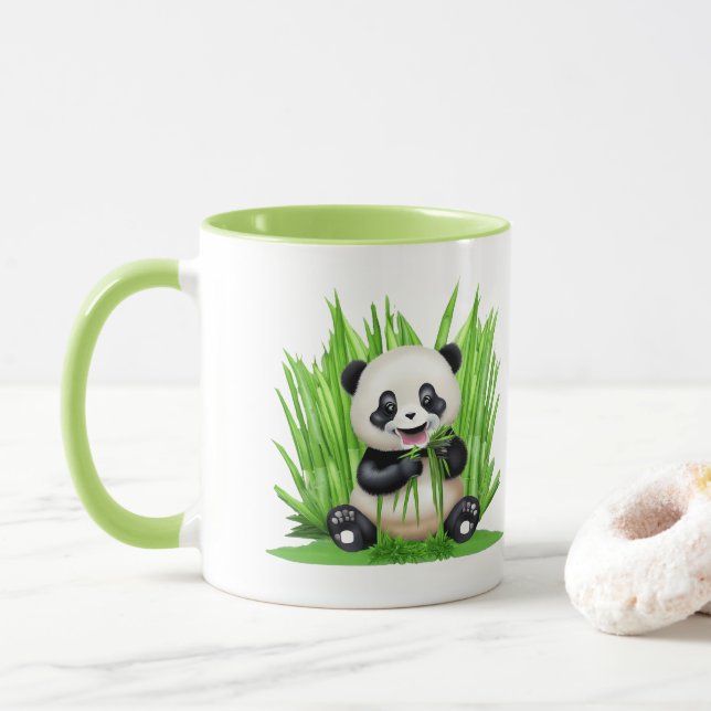 Caneca Panda Bear alimentada por plantas (Com Donut)