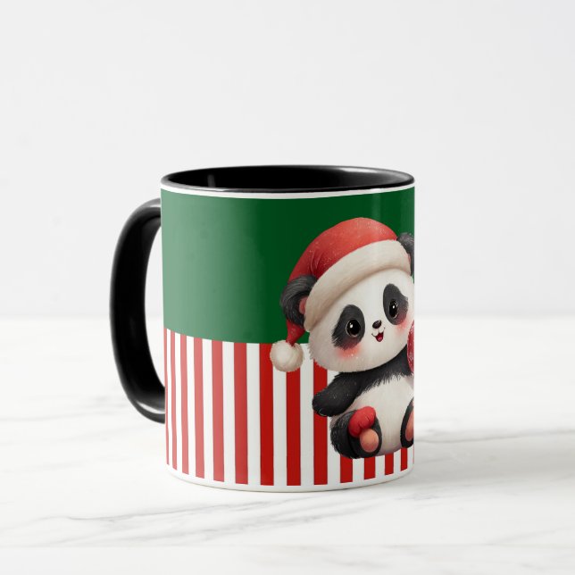 Caneca Panda com Enfeite de Natal (Frente Esquerda)