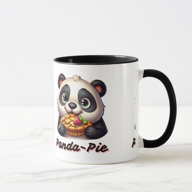 Caneca Panda com Pizza - Bela Arte Animal Kawaii (Direita)
