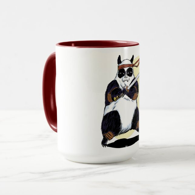 Caneca Panda do samurai (Frente Esquerda)