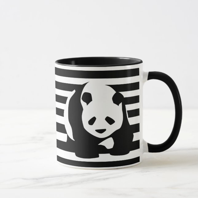 Caneca Panda e faixas brancas e pretas (Direita)
