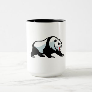 Caneca Panda feroz - Camiseta Emblema Agressiva Negrito